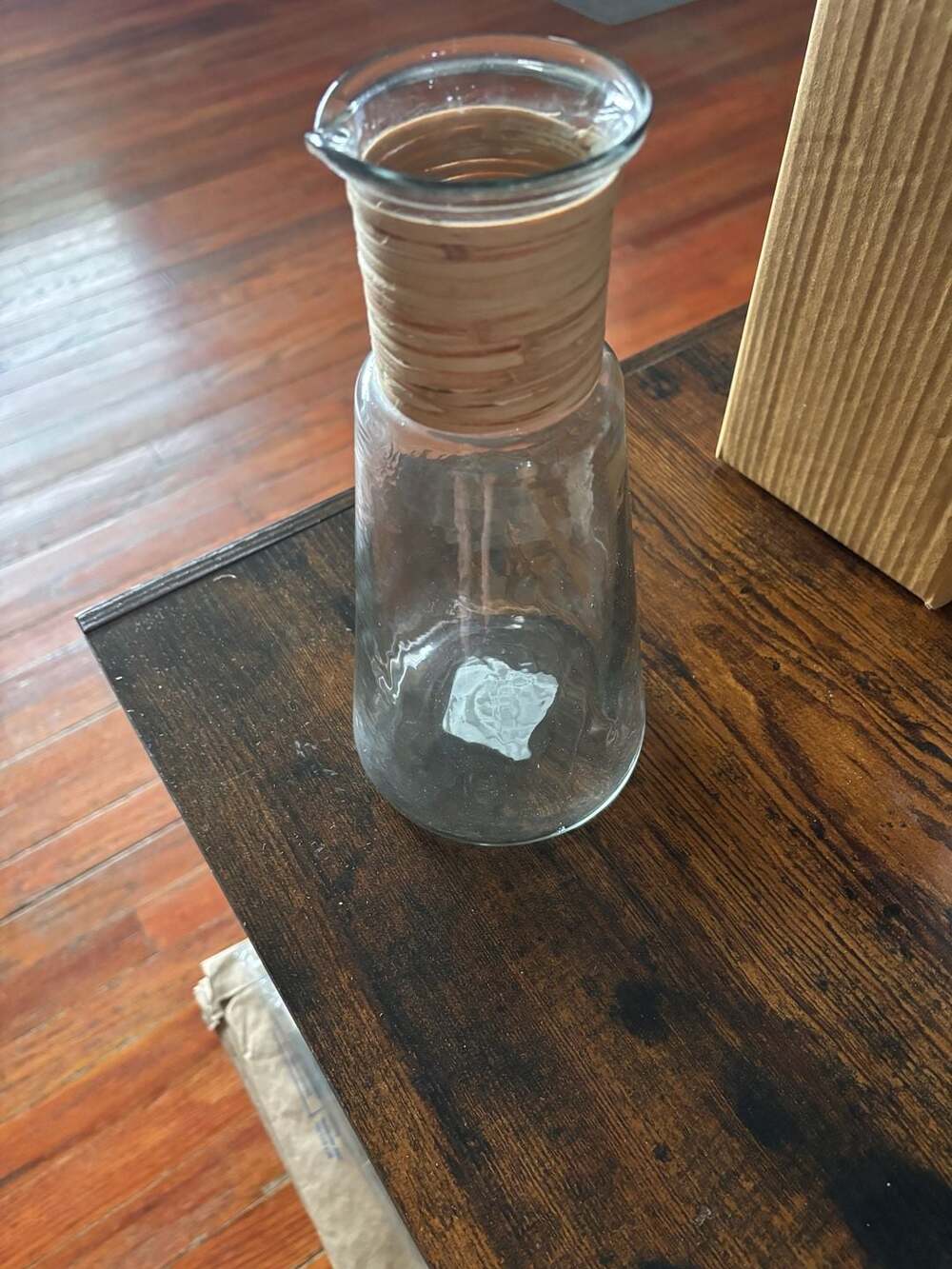 PD Home Glass Carafe with Woven Caning Detail-2 available-price is for one